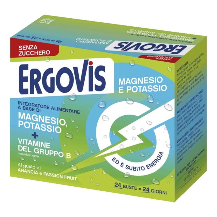 EG Ergovis - Magnesio Potassio Vitamine B Integratore Senza Zucchero 24 Bustine EG Ergovis - Magnesio Potassio Vitamine B Integratore Senza Zucchero 24 Bustine