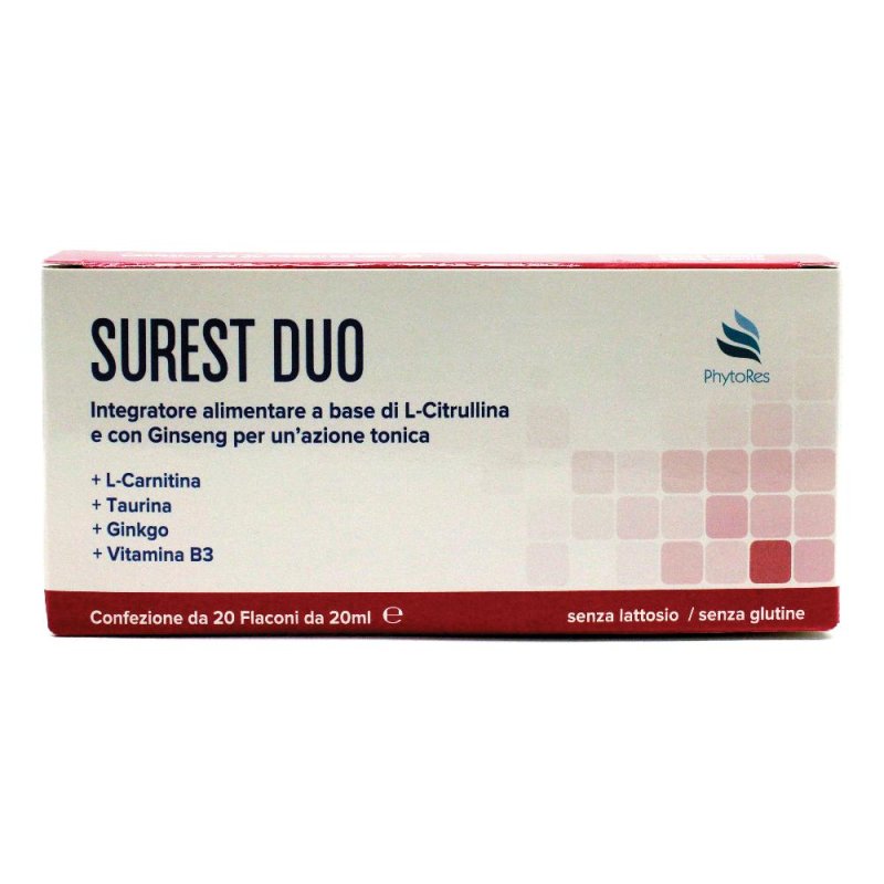 Surest Duo Integratore Alimentare 20 Flaconcini da 20 ml per il Benessere dell’Organismo Surest Duo Integratore Alimentare 20 Flaconcini da 20 ml per il Benessere dell’Organismo