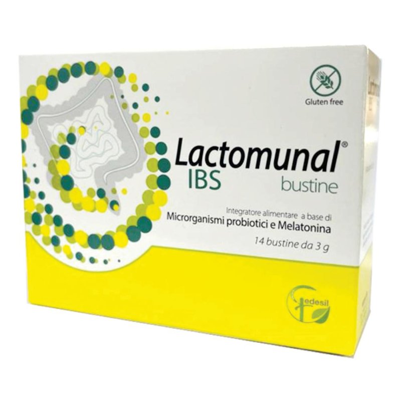 Lactomunal IBS Integratore per Sindrome dell&rsquo;Intestino Irritabile in Bustine &ndash; Con Probiotici e Fermenti Lattici &ndash; Confezione da 14 Bustine