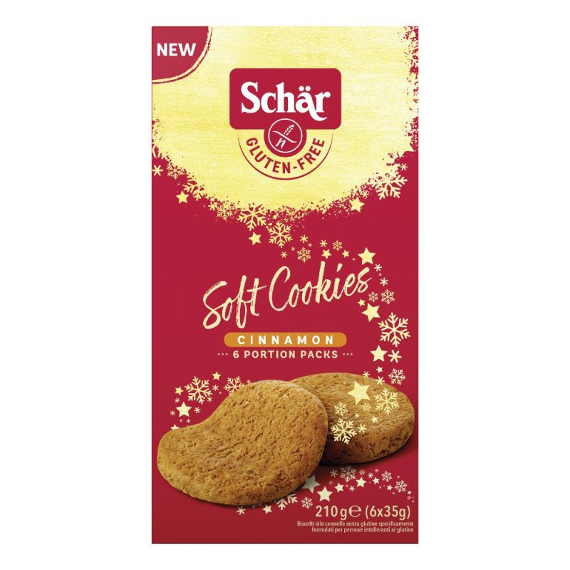 Schar Soft Cookie Cinnamon biscotti di Natale alla cannella senza glutine 6 porzioni 210 g Schar Soft Cookie Cinnamon biscotti di Natale alla cannella senza glutine 6 porzioni 210 g