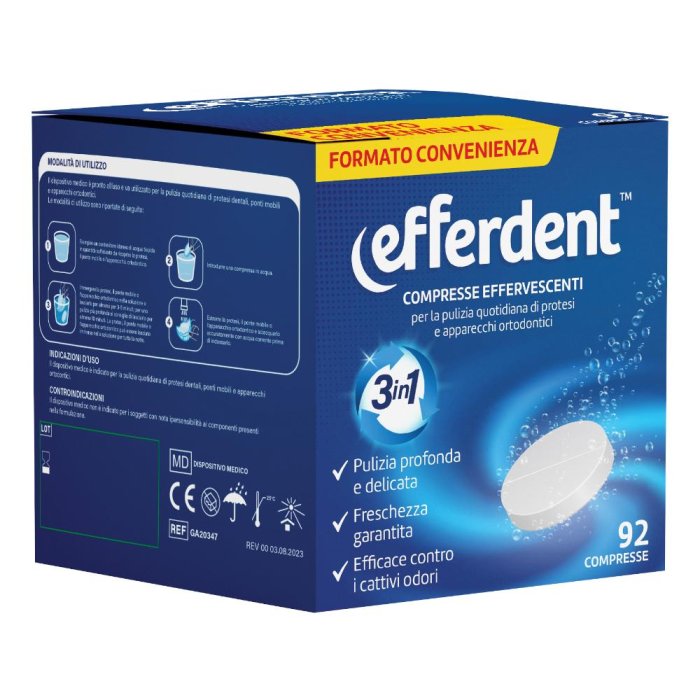 Efferdent 92 Compresse Effervescenti Igienizzanti per Protesi Dentali e Apparecchi Ortodontici Efferdent 92 Compresse Effervescenti Igienizzanti per Protesi Dentali e Apparecchi Ortodontici