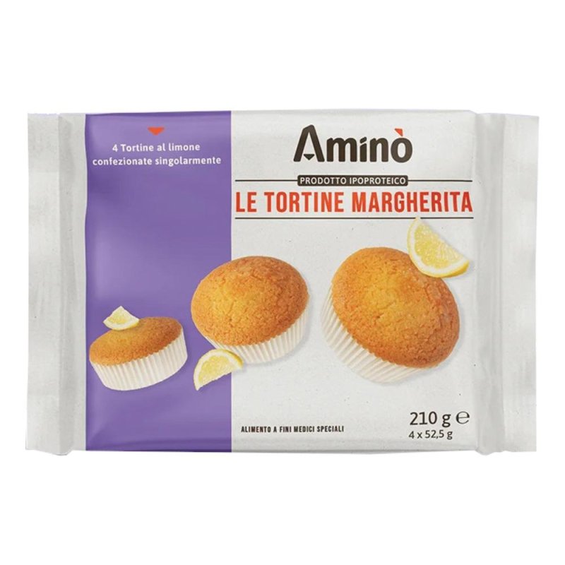 Amin&ograve; le tortine margherita ipoproteiche con farcitura al limone 4 pezzi 220 g