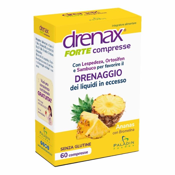 Drenax Forte Ananas compresse 60 compresse Paladin Pharma 61,8 g Drenax Forte Ananas compresse 60 compresse Paladin Pharma 61,8 g