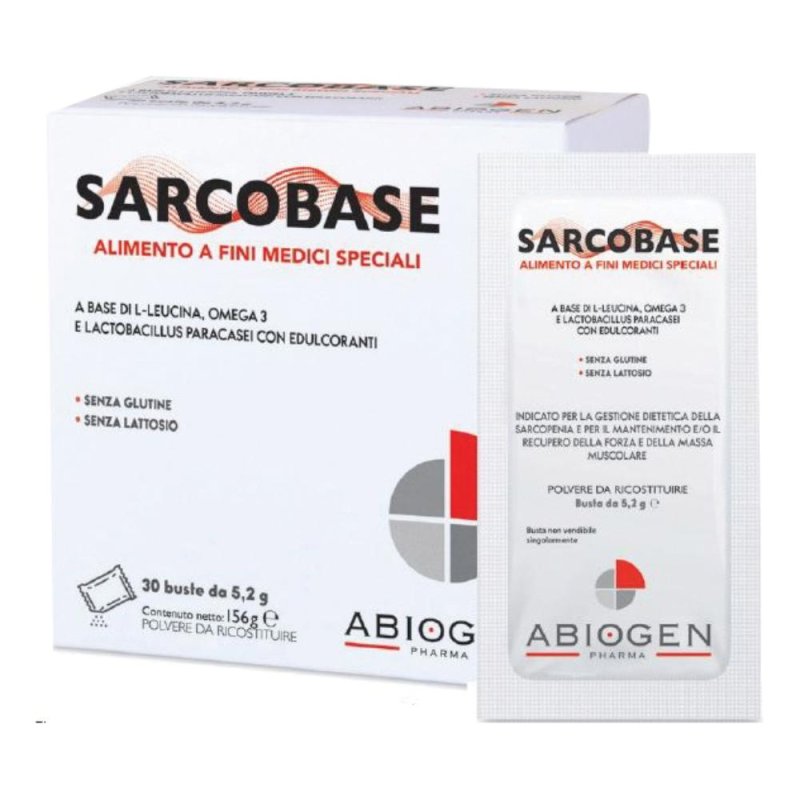 Sarcobase alimento speciale per sarcopenia e decadimento muscolare 30 bustine Sarcobase alimento speciale per sarcopenia e decadimento muscolare 30 bustine
