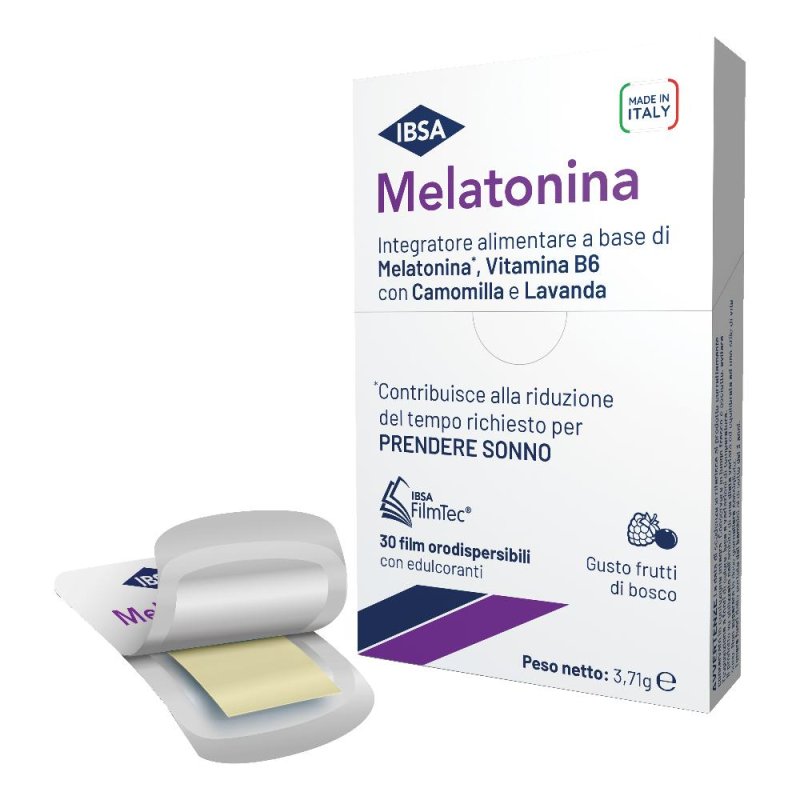 IBSA Melatonina Integratore Alimentare Sonno e Rilassamento, 30 film orali IBSA Melatonina Integratore Alimentare Sonno e Rilassamento, 30 film orali