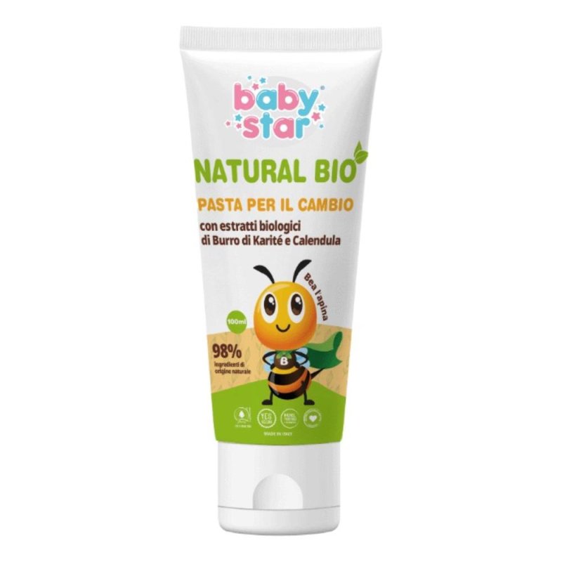 Babystar pasta cambio protettiva nat bio - pasta cambio protettiva per irritazioni da pannolino