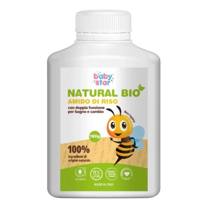 Babystar amido di riso nat bio - amido di riso per bagno e igiene del neonato Babystar amido di riso nat bio - amido di riso per bagno e igiene del neonato