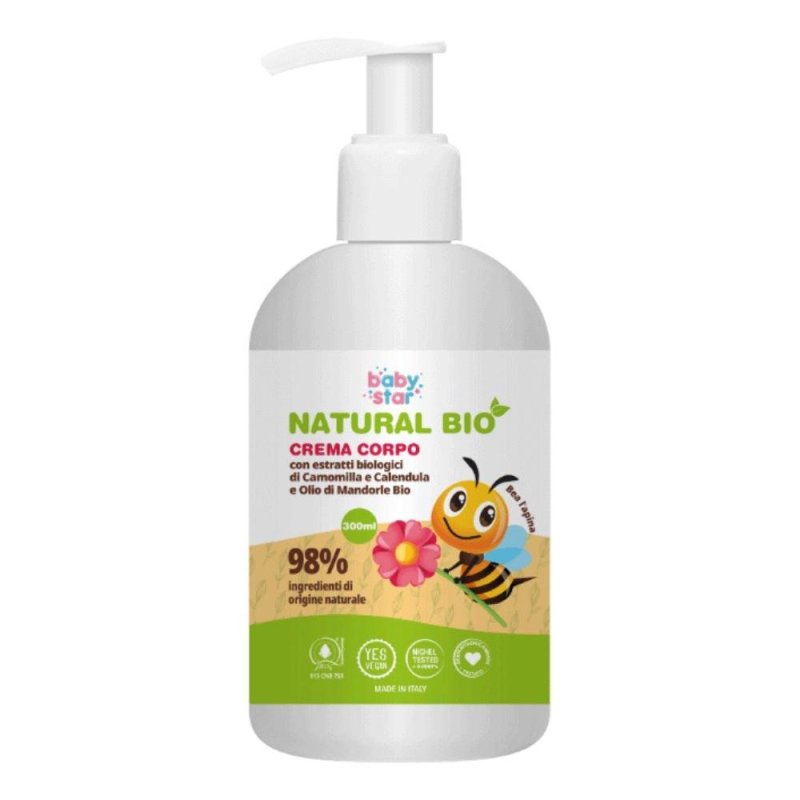 Babystar crema corpo nat bio - crema corpo idratante per pelle delicata del bambino Babystar crema corpo nat bio - crema corpo idratante per pelle delicata del bambino