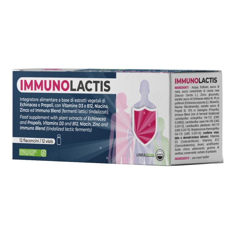 Immunolactis Integratore per Difese Immunitarie e Benessere Intestinale 12 Flaconcini da 10 ml