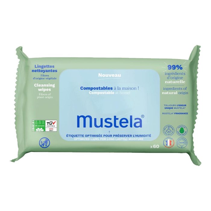 Mustela Salviette Compostabili per l'Igiene dei Bambini 60 pezzi Mustela Salviette Compostabili per l'Igiene dei Bambini 60 pezzi