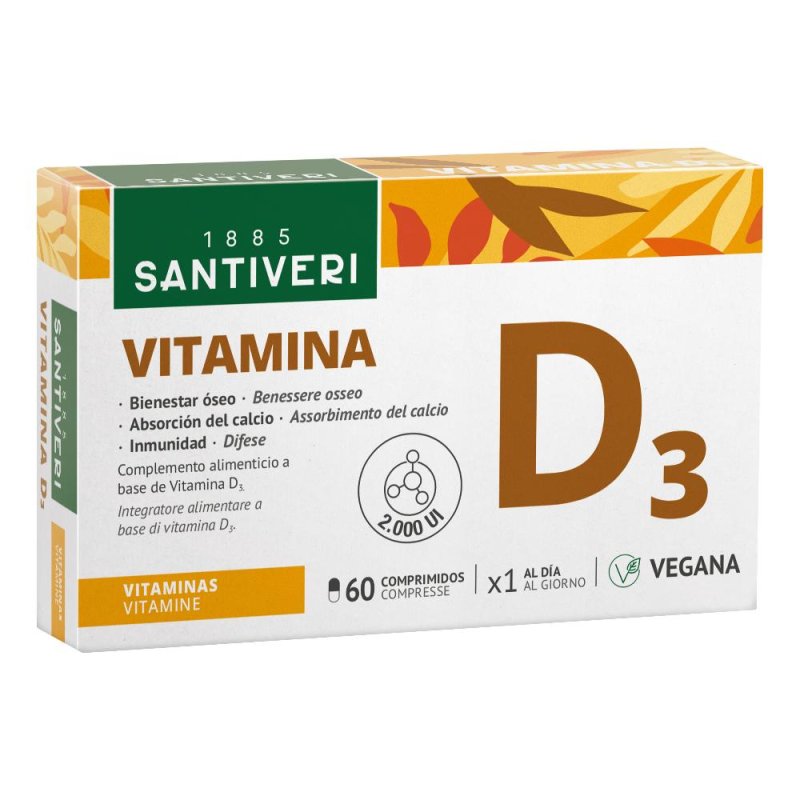 Vitamina D3 2000 UI veg 60 compresse - integratore di vitamina D3 vegana ad alto dosaggio