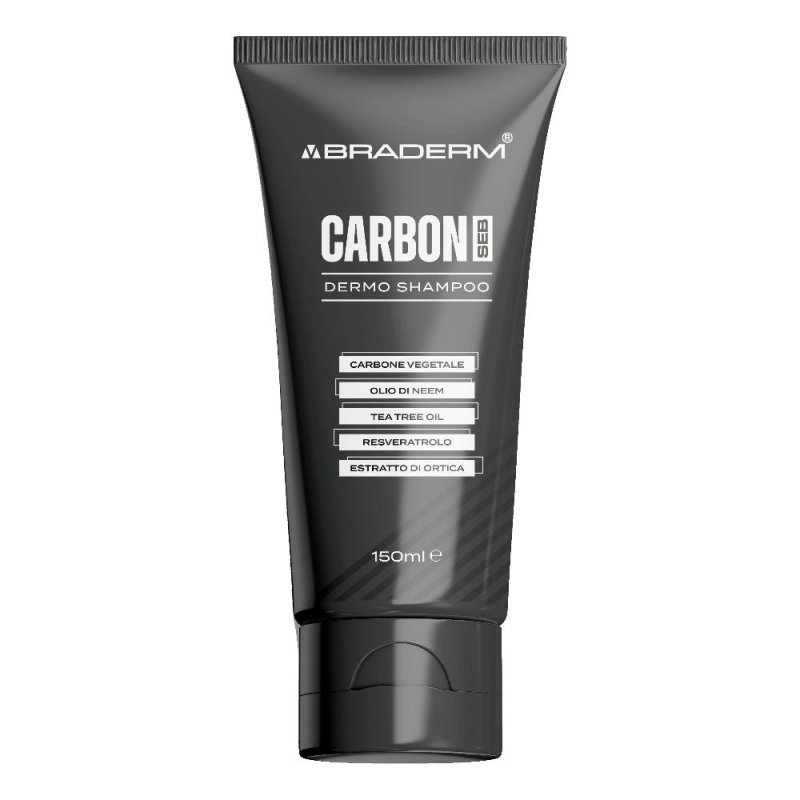 Braderm Carbon Seb Shampoo Purificante Antiforfora per Cute Grassa e Seborroica 150 ml Braderm Carbon Seb Shampoo Purificante Antiforfora per Cute Grassa e Seborroica 150 ml