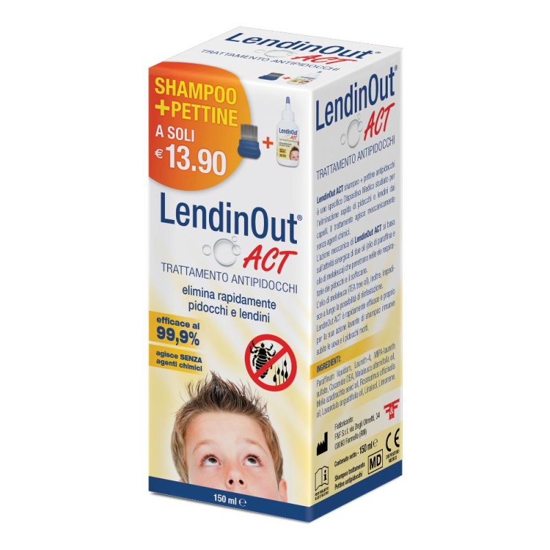 Linea Act LendinOut Act Shampoo Antipidocchi 150 ml + Pettine Linea Act LendinOut Act Shampoo Antipidocchi 150 ml + Pettine