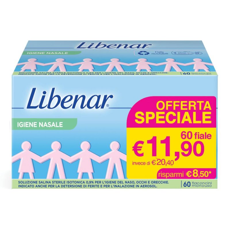Libenar Igiene Nasale - 60 Flaconcini Monodose da 5 ml
