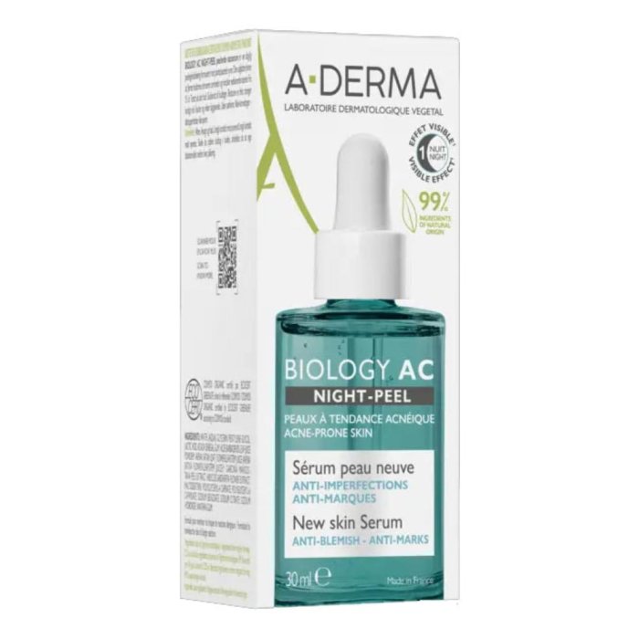 A Derma Biology Night Siero Viso Notte Rigenerante Anti Imperfezioni per Pelle Grassa e Acneica A Derma Biology Night Siero Viso Notte Rigenerante Anti Imperfezioni per Pelle Grassa e Acneica