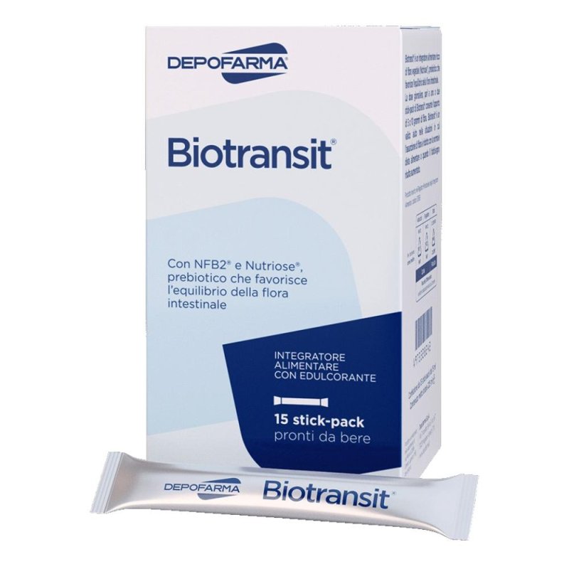 Biotransit Integratore 30 Stick da 15 Millilitri per Benessere e Regolarit&agrave; del Transito Intestinale