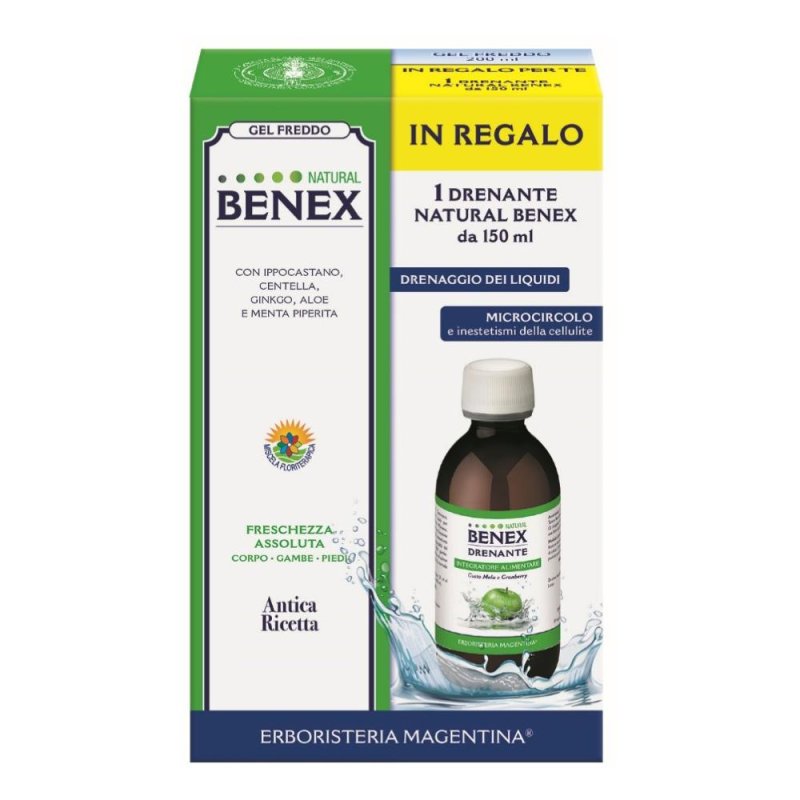 Benex gel 200 ml + drenante 150 ml - trattamento gambe leggere e drenante