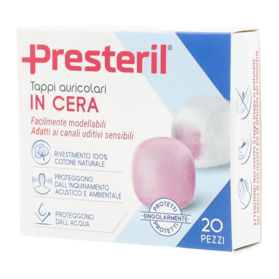 PRESTERIL Tappi Auc.Cera 20pz PRESTERIL Tappi Auc.Cera 20pz