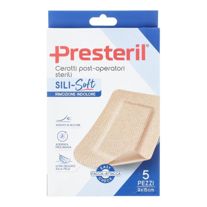 PRESTERIL Cerotto Skin Post Operatorio 9x15 cm per Ferite Lineari Sterile per la Cura delle Cicatrici PRESTERIL Cerotto Skin Post Operatorio 9x15 cm per Ferite Lineari Sterile per la Cura delle Cicatrici