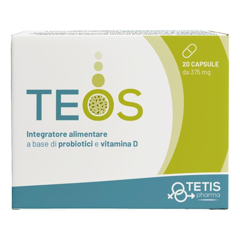 Teos Integratore Alimentare con Probiotici e Vitamina D per il Benessere Intestinale 20 capsule Teos Integratore Alimentare con Probiotici e Vitamina D per il Benessere Intestinale 20 capsule