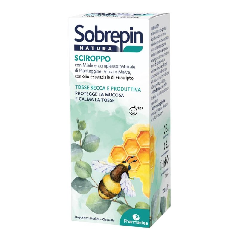 Sobrepin Natura sciroppo 180 ml - sciroppo naturale per tosse secca e grassa Sobrepin Natura sciroppo 180 ml - sciroppo naturale per tosse secca e grassa