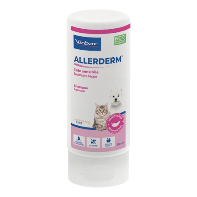 Allerderm shampoo cute sensibile - shampoo dermatologico per cuoio capelluto sensibile