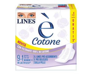 Lines è Cotone ali 9+1 pezzi - assorbenti in cotone con ali