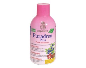 Erbamea Puradren - Plus Fluido Concentrato Depurativo gusto Mirtillo e Frutti Rossi 500 ml