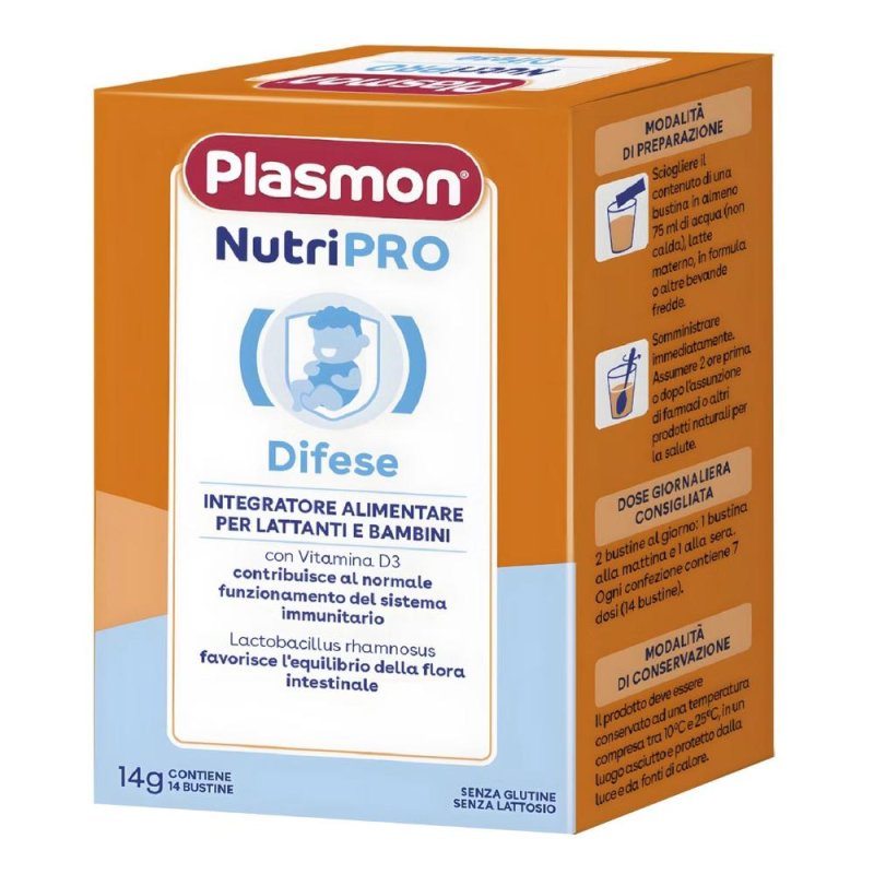 Plasmon Nutripro Difese 14 bustine - integratore per sistema immunitario bambini