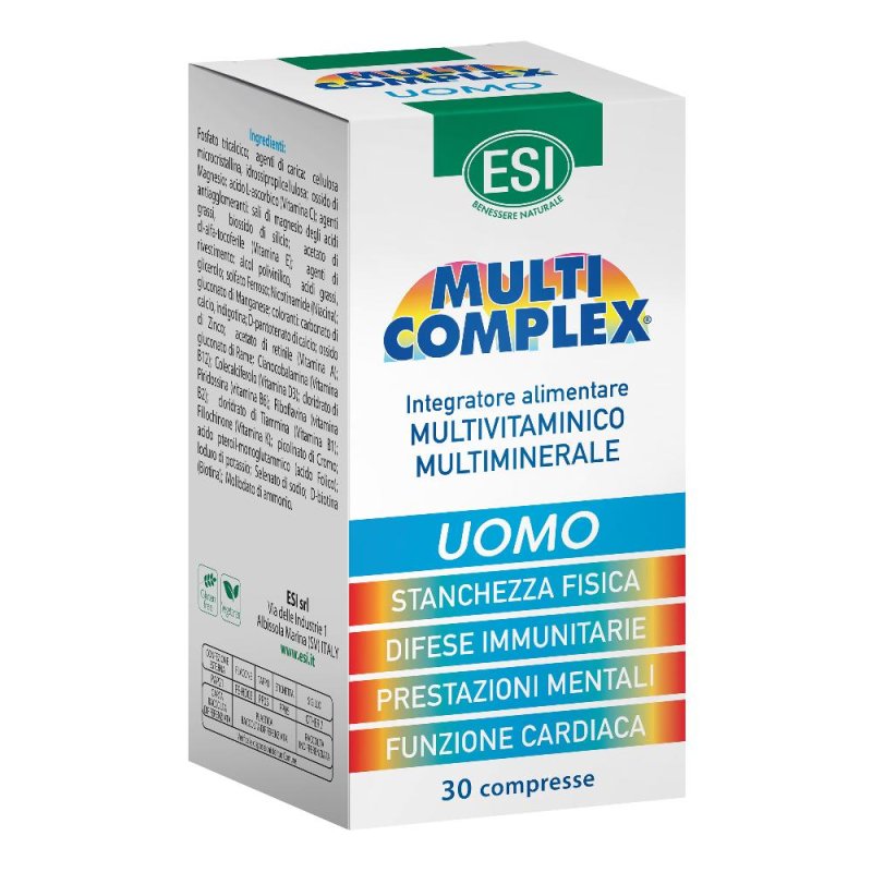 ESI Multicomplex Uomo Integratore Multivitaminico e Minerale per l&rsquo;Uomo 30 Compresse