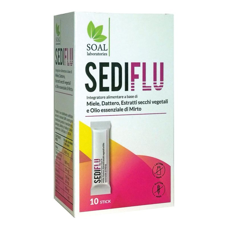 Sediflu 10 Stick Integratore Alimentare in Stick Orali per Gola e Vie Respiratorie Sediflu 10 Stick Integratore Alimentare in Stick Orali per Gola e Vie Respiratorie