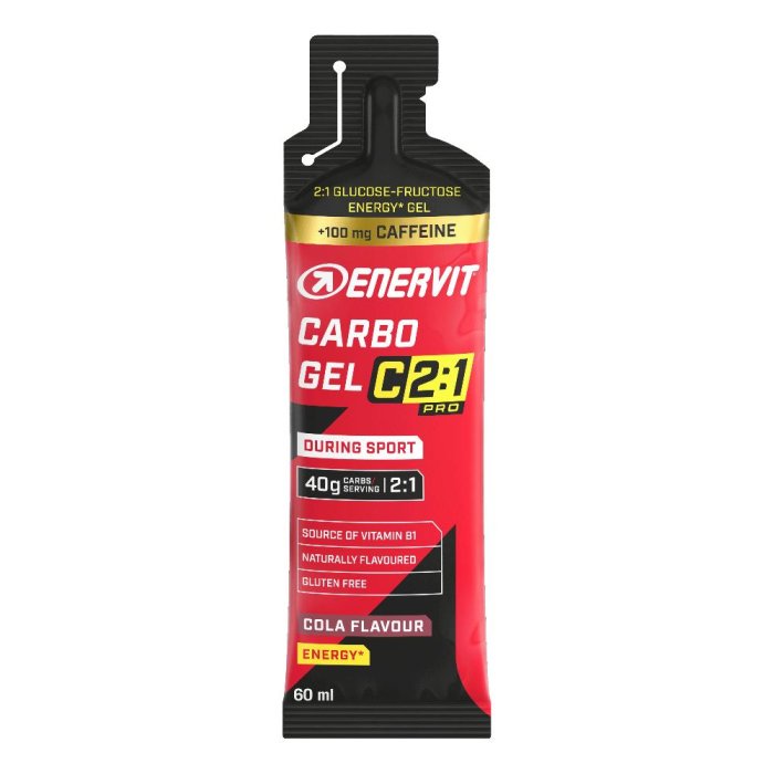 Enervit Carbo Gel C2:1 gel energetico 60 ml gusto cola con maltodestrine e caffeina Enervit Carbo Gel C2:1 gel energetico 60 ml gusto cola con maltodestrine e caffeina