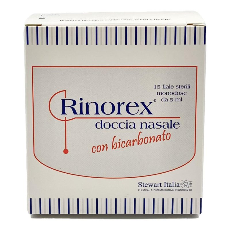 Rinorex doccia nasale con bicarbonato soluzione ipertonica 3% 15 fiale da 5 ml