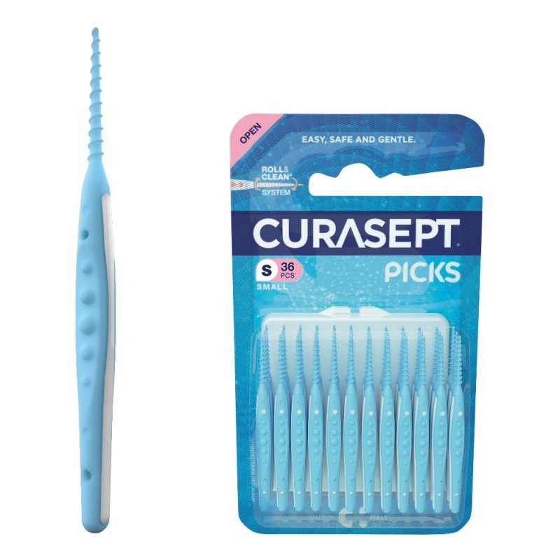 Curasept Picks Small 36 Pezzi &ndash; Scovolini Interdentali Morbidi per Pulizia Profonda degli Spazi Interdentali