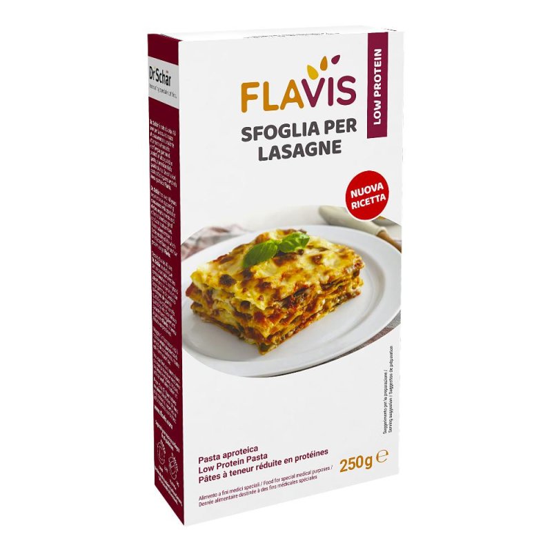 Flavis Sfoglia Lasagne 250 g - pasta dietetica per lasagne a ridotto contenuto proteico Flavis Sfoglia Lasagne 250 g - pasta dietetica per lasagne a ridotto contenuto proteico