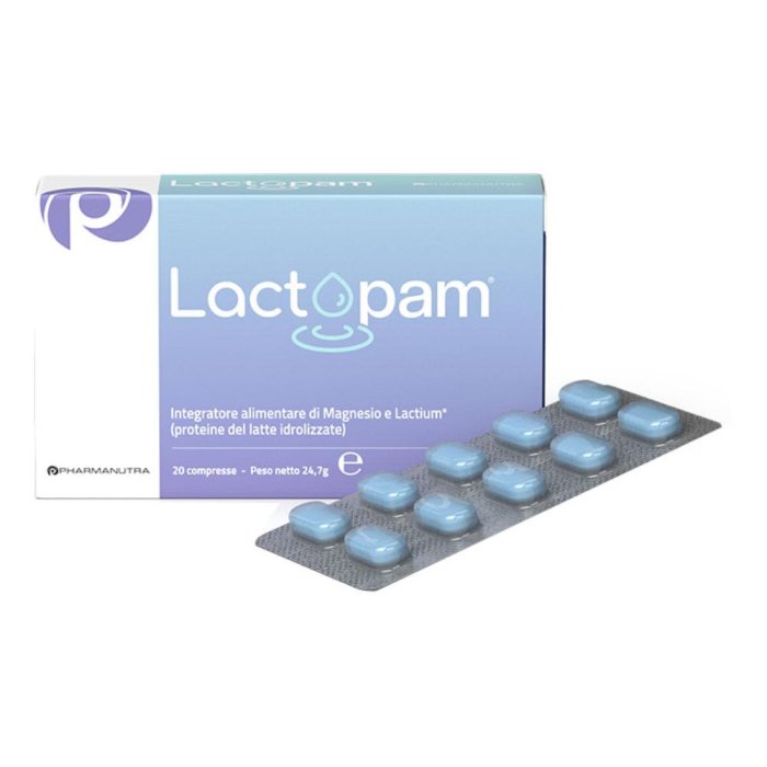 Lactopam - Integratore di Magnesio e Lactium per il Benessere Notturno - 20 Compresse
