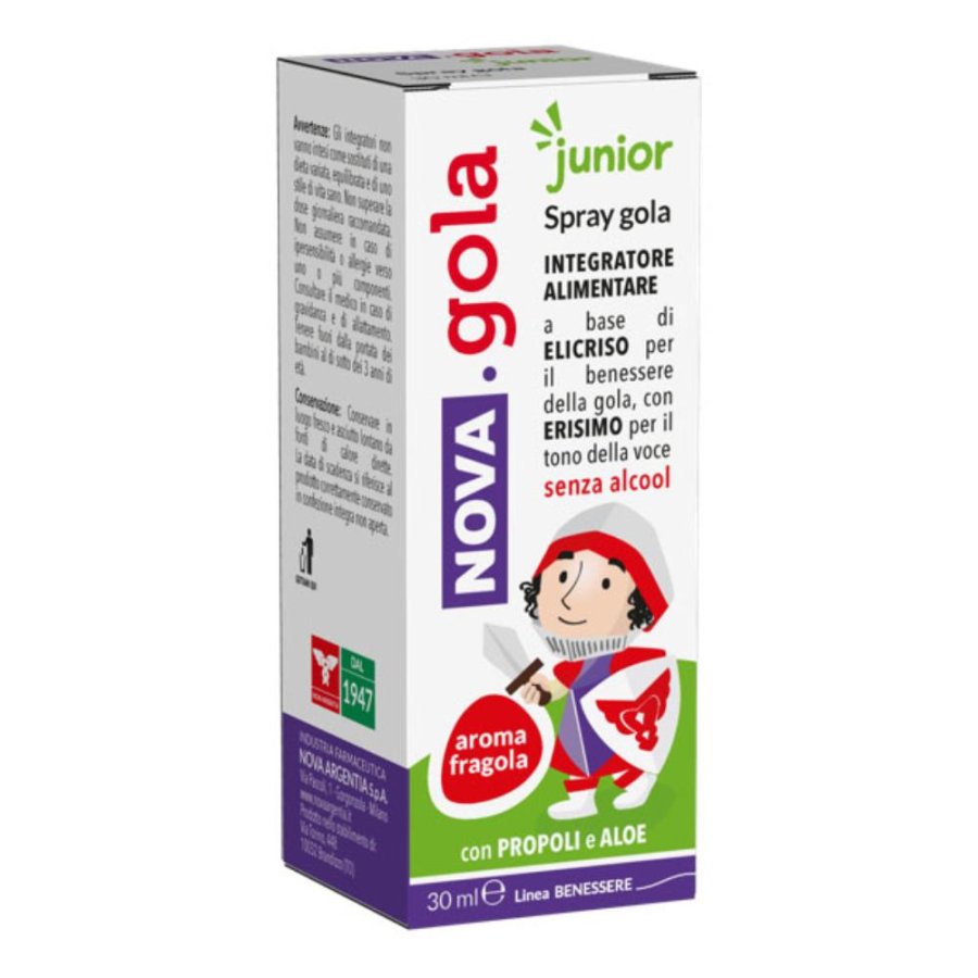 Nova Argentia Nova. Gola Junior Spray per la Gola Bambini alla Fragola 30 ml Nova Argentia Nova. Gola Junior Spray per la Gola Bambini alla Fragola 30 ml