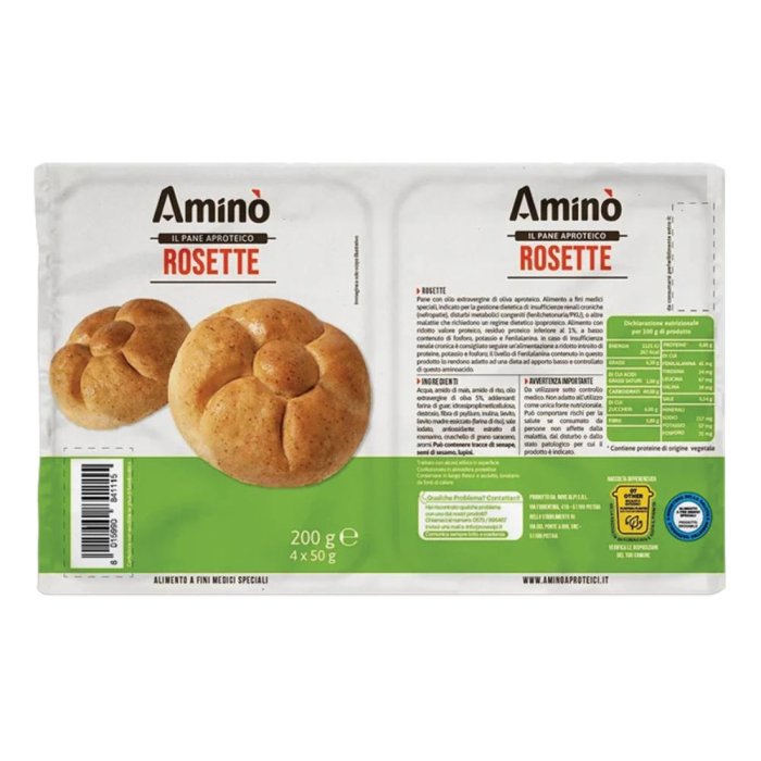 Aminò rosette aproteiche con olio extravergine di oliva 4 x 50 g Aminò rosette aproteiche con olio extravergine di oliva 4 x 50 g