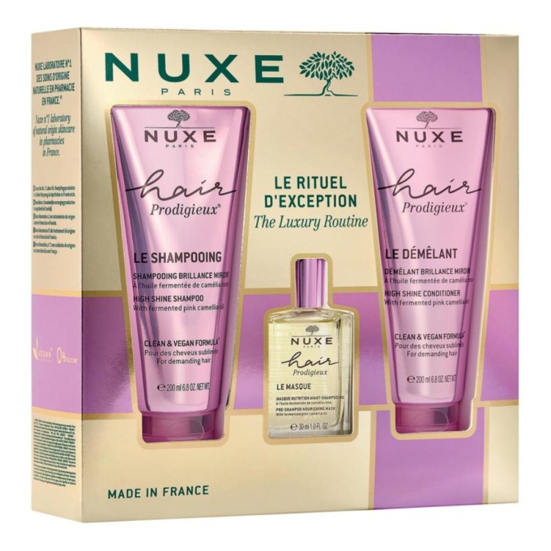 Nuxe Cofanetto Hair Prodigieux Maschera Pre-Shampoo 30ml + Shampoo 200ml + Balsamo 200ml Nuxe Cofanetto Hair Prodigieux Maschera Pre-Shampoo 30ml + Shampoo 200ml + Balsamo 200ml