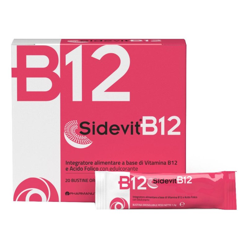 Sidevit B12 20 bustine &ndash; Integratore con Vitamina B12 sucrosomiale e Acido Folico