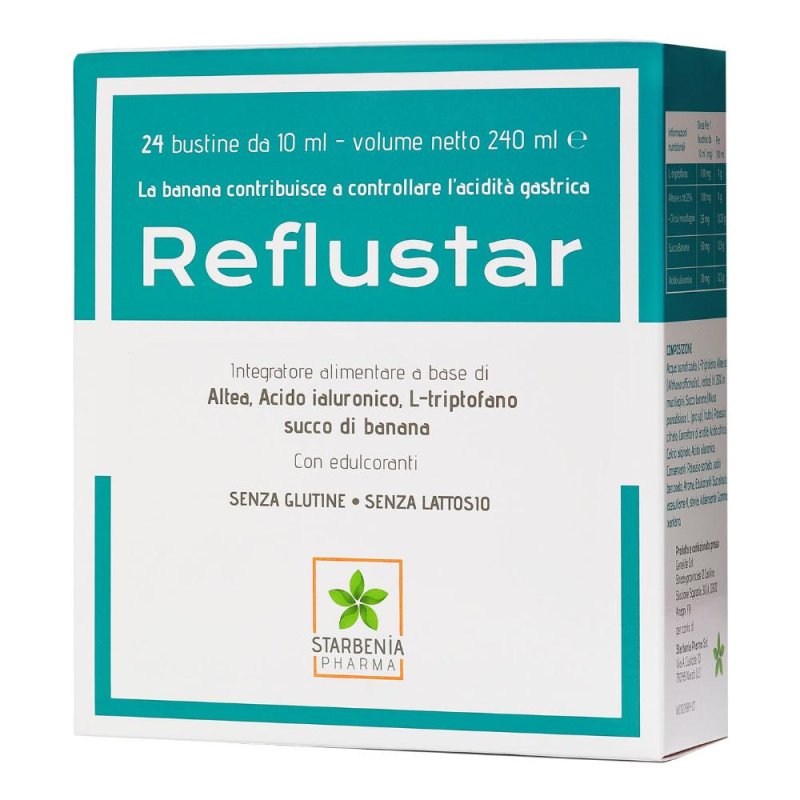 Reflustar 24 bustine - dispositivo medico per reflusso e bruciore di stomaco Reflustar 24 bustine - dispositivo medico per reflusso e bruciore di stomaco