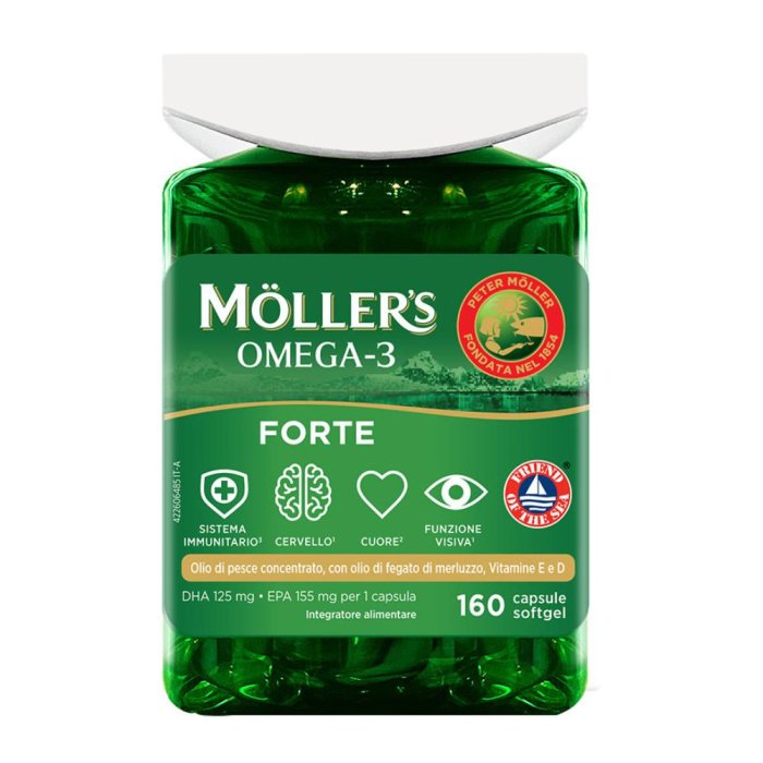 Moller's Omega-3 Forte Integratore Alimentare 160 capsule Moller's Omega-3 Forte Integratore Alimentare 160 capsule