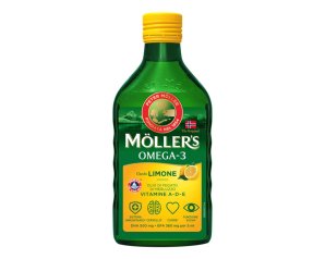 Mollers Omega 3 olio limone 250 ml - olio di fegato di merluzzo gusto limone