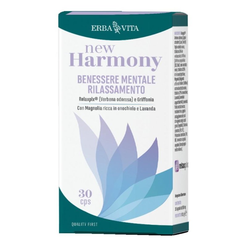 New Harmony 30 capsule - integratore per equilibrio emotivo e benessere New Harmony 30 capsule - integratore per equilibrio emotivo e benessere