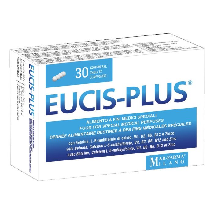 Eucis Plus Integratore Alimentare 30 Compresse | Supporto Metabolismo Omocisteina con Folato e Vitamine del Gruppo B Eucis Plus Integratore Alimentare 30 Compresse | Supporto Metabolismo Omocisteina con Folato e Vitamine del Gruppo B