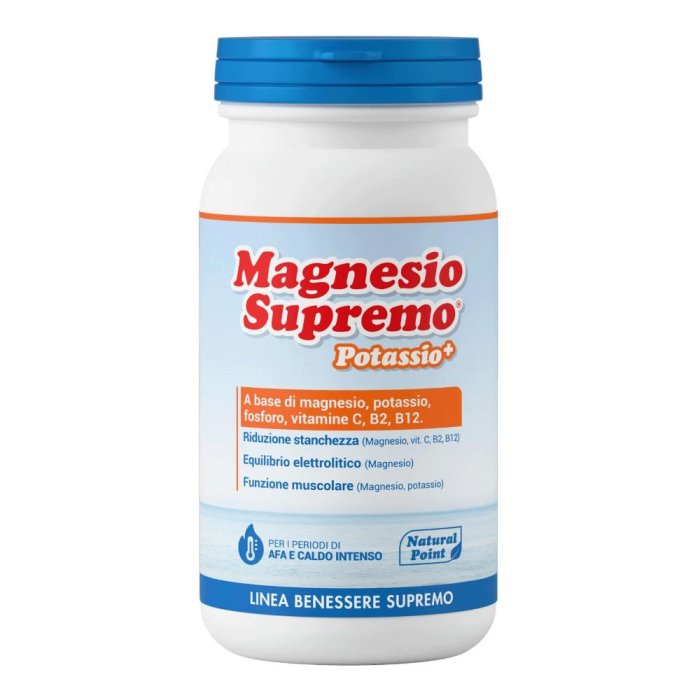 Magnesio Supremo con Potassio 150 g &ndash; Integratore di Magnesio e Potassio in Polvere per Stanchezza, Crampi Muscolari e Benessere Nervoso