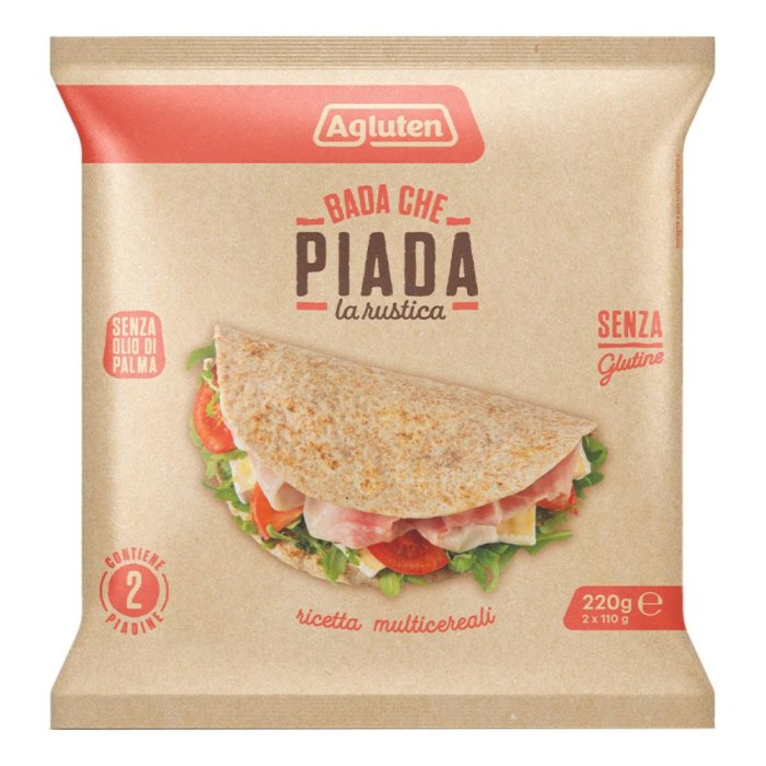 Agluten Bada Piada Rust 220 g - piadina rustica senza glutine pronta da farcire Agluten Bada Piada Rust 220 g - piadina rustica senza glutine pronta da farcire