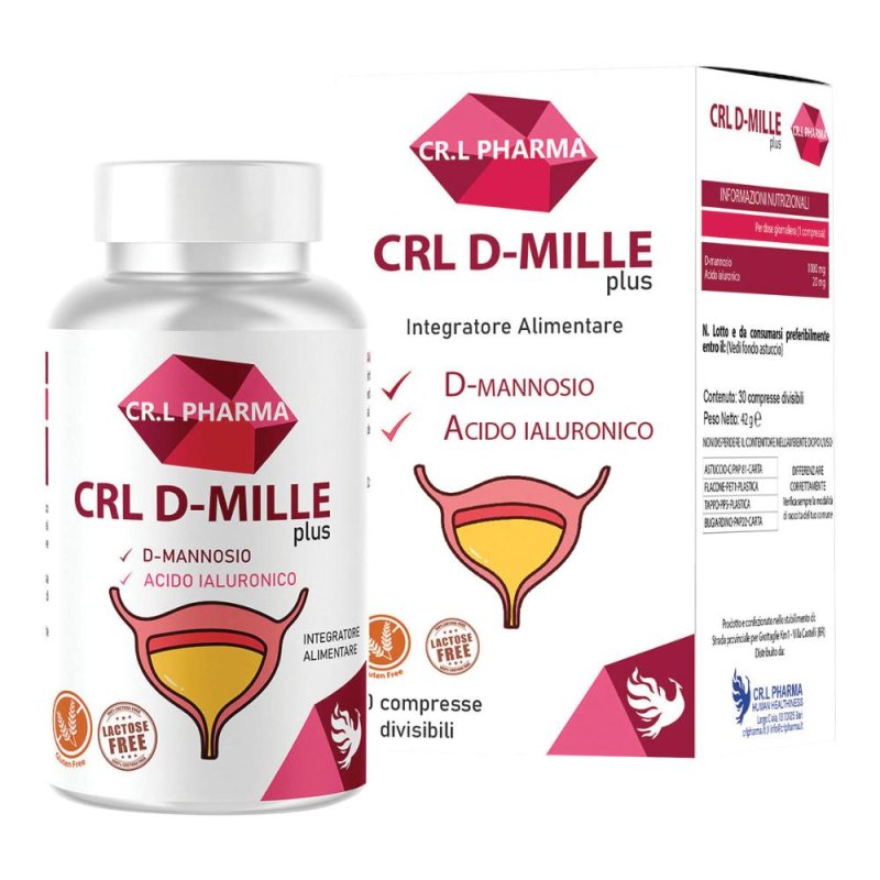 CRL D-MILLE - Integratore Alimentare per il Benessere delle Vie Urinarie 30 compresse CRL D-MILLE - Integratore Alimentare per il Benessere delle Vie Urinarie 30 compresse
