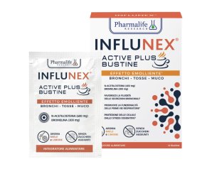 Pharmalife Research Influnex - Active Plus Emolliente Integratore Prime Vie Respiratorie 14 bustine
