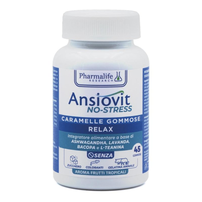 Pharmalife Ansiovit No Stress 45 Gommose Integratore per Ansia e Relax Contro lo Stress